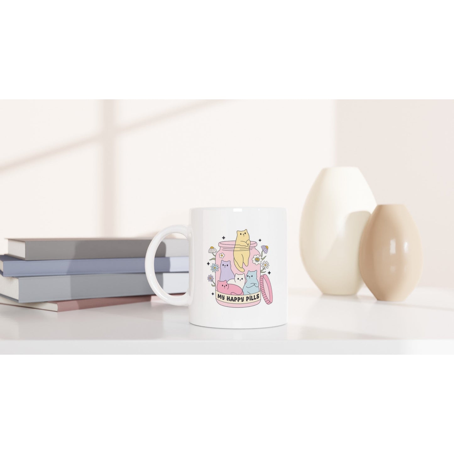 my happy pills are cats on a mug for cat lovers
