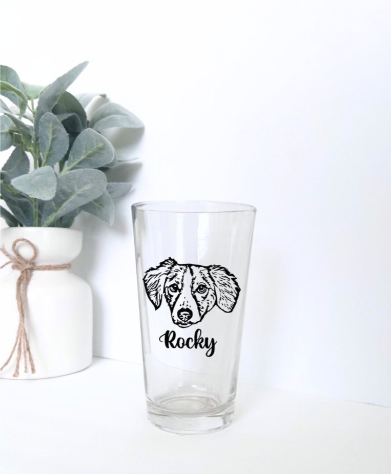 Custom Pet Beer Glass | Personalized Image of your Pet