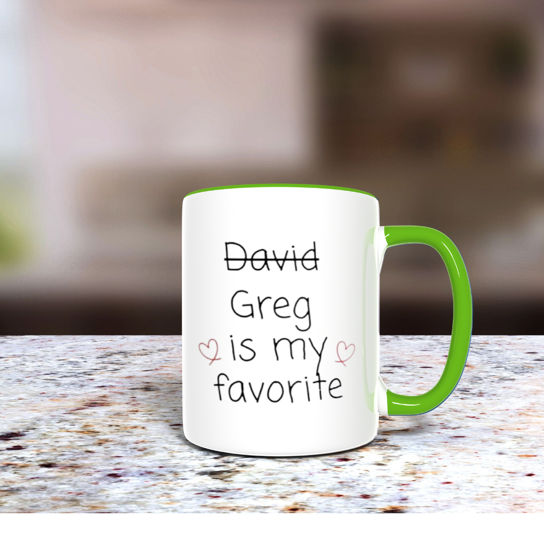 My Favorite Child 11oz White Ceramic Mug | Multi Colored Inside and Handle Mugs