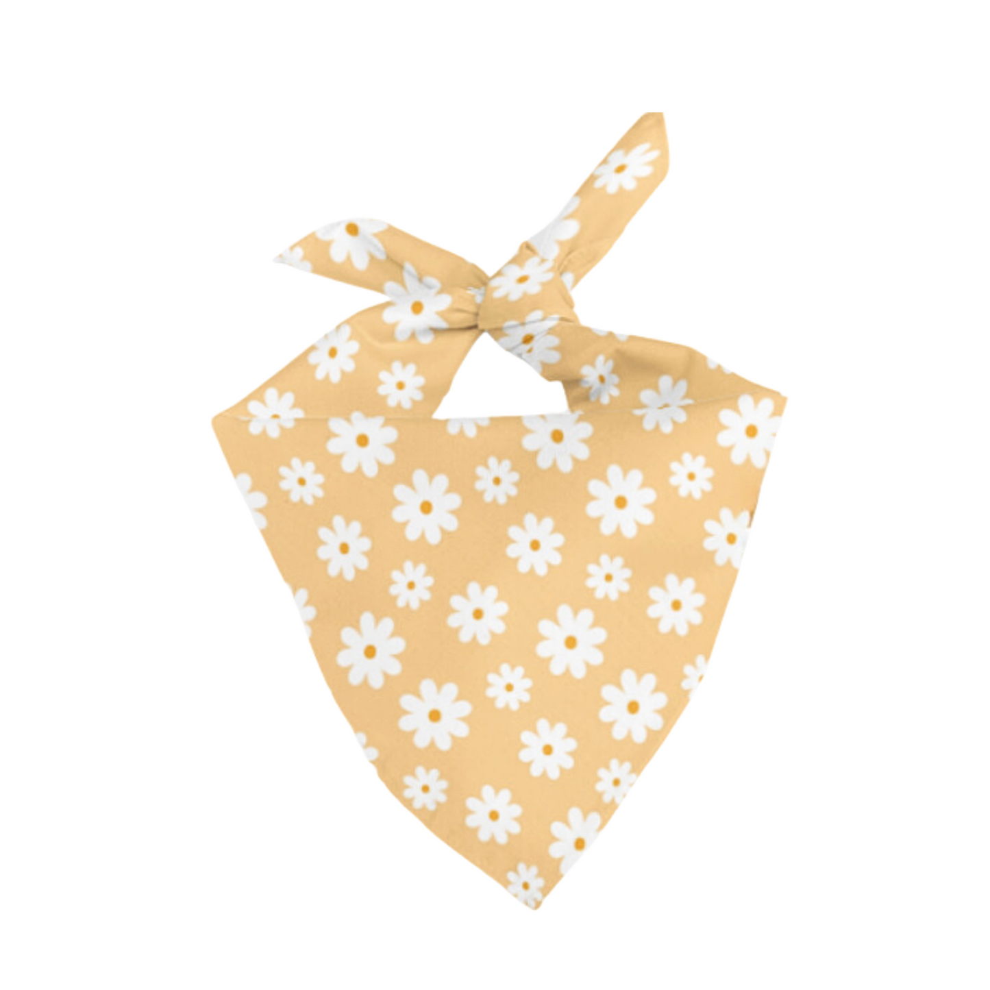 Yellow Matching Pet Bandana with Daisies