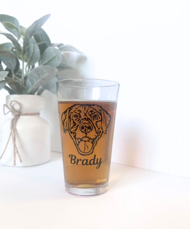 Custom Pet Beer Glass | Personalized Image of your Pet