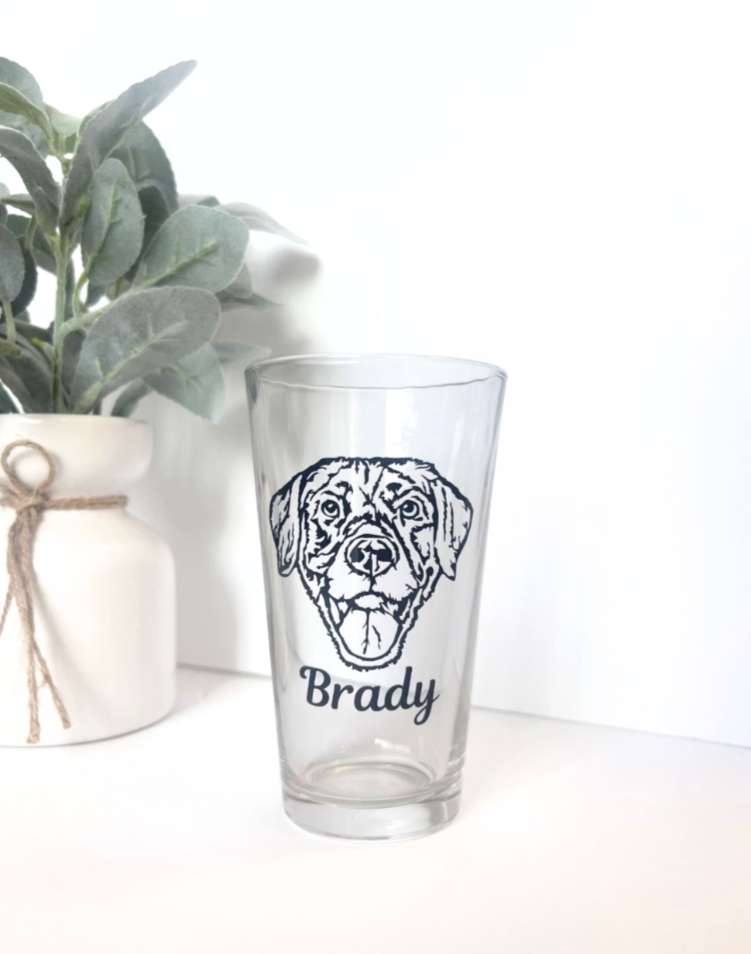 Custom Pet Beer Glass | Personalized Image of your Pet