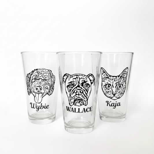 Custom Pet Beer Glass | Personalized Image of your Pet