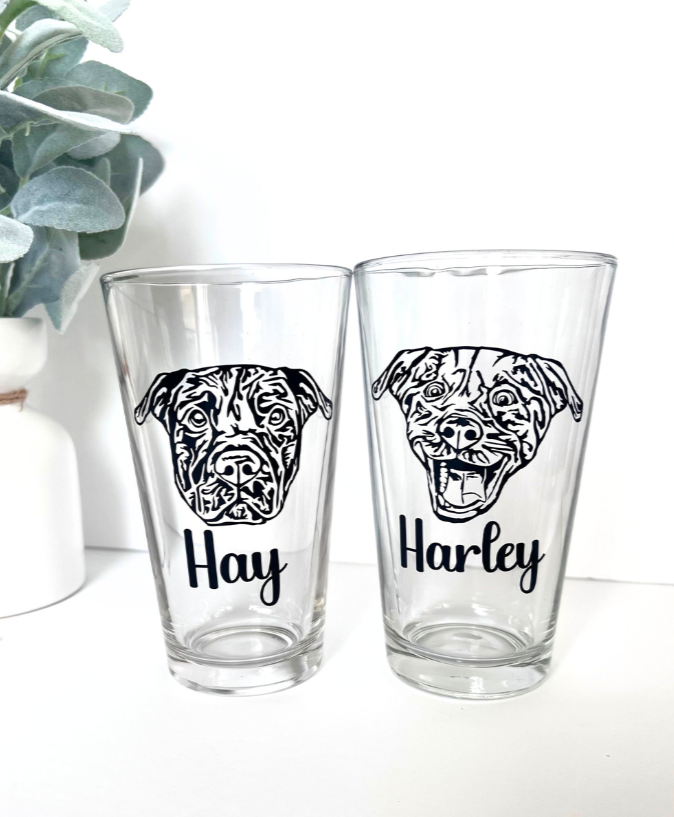 Custom Pet Beer Glass | Personalized Image of your Pet