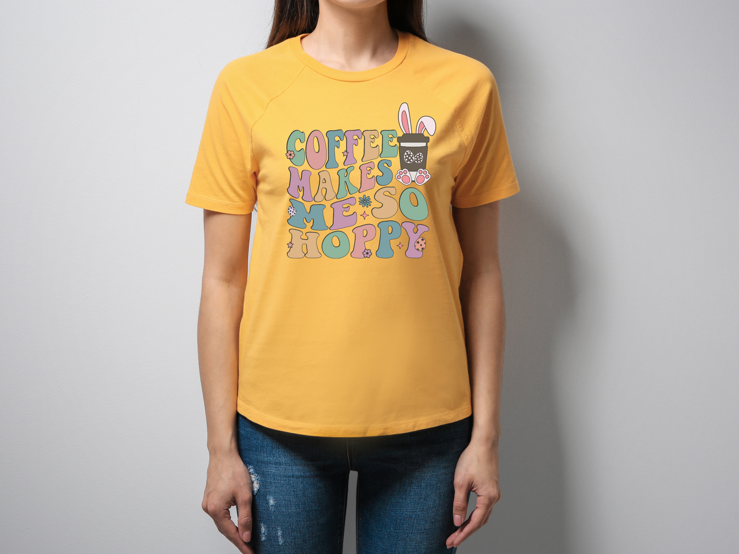 Coffee Makes Me So Hoppy T shirt | Bella + Canvas Premium Unisex Crewneck Easter T shirt