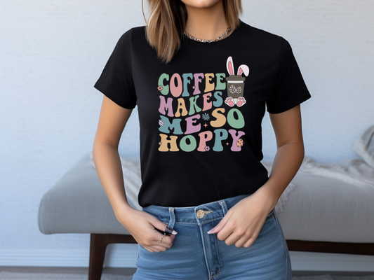 Coffee Makes Me So Hoppy T shirt | Bella + Canvas Premium Unisex Crewneck Easter T shirt