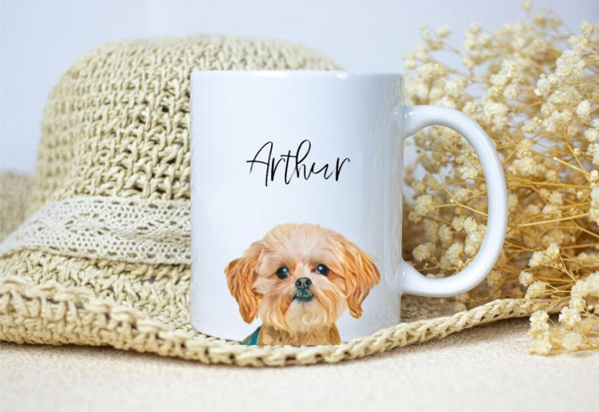 Custom Pet 11oz Ceramic Mug | Multi Colored Inside and Handle