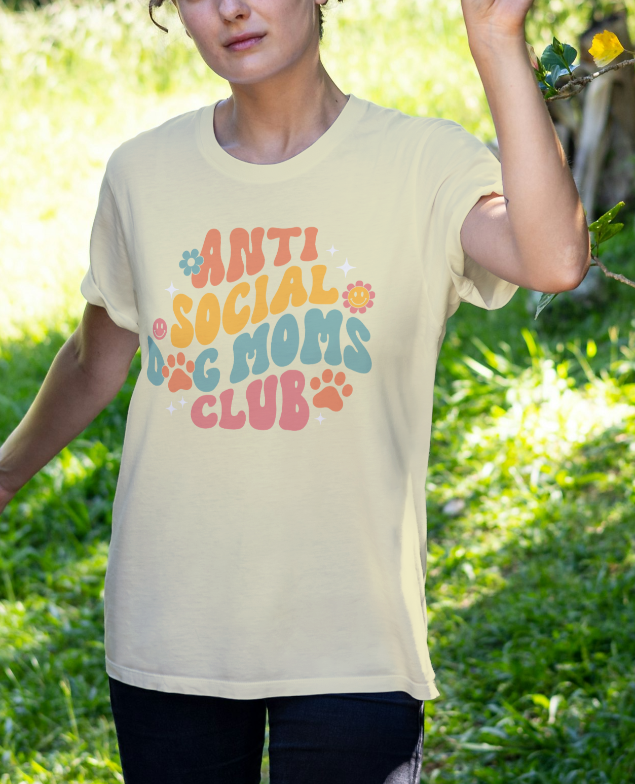 Anti Social Dog Moms Club Premium Unisex Crewneck T-shirt