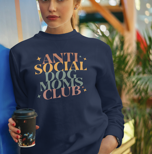 Anti Social Dog Moms Club Unisex Crewneck Sweatshirt