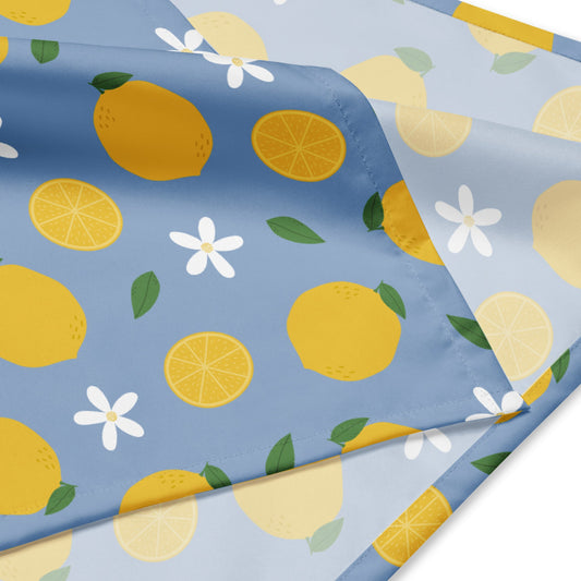 cute and trendy lemon fruit matching dog pet bandana for dog moms and dog parents