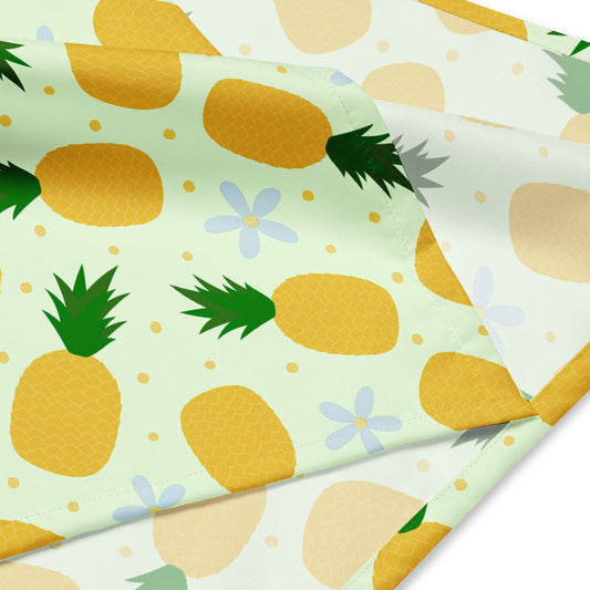 cute and trendy pineapple fruit matching dog pet bandana for dog moms and dog parents