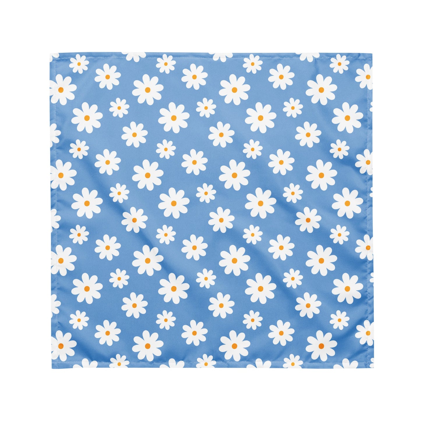 blue daisy print making bandana for dog for dog moms and dog parents