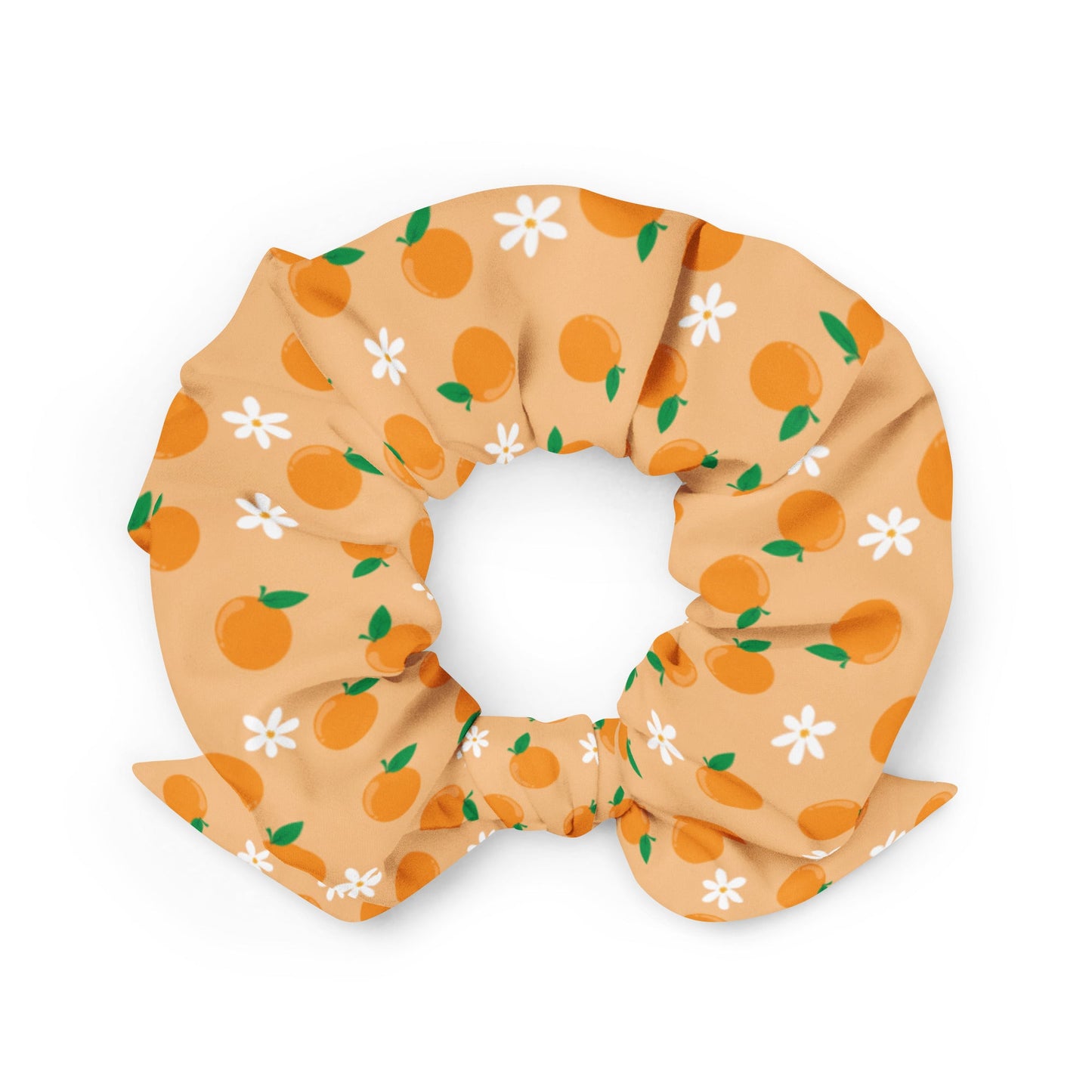 cute and trendy orange fruit pet hair scrunchie for dog moms and dog parents
