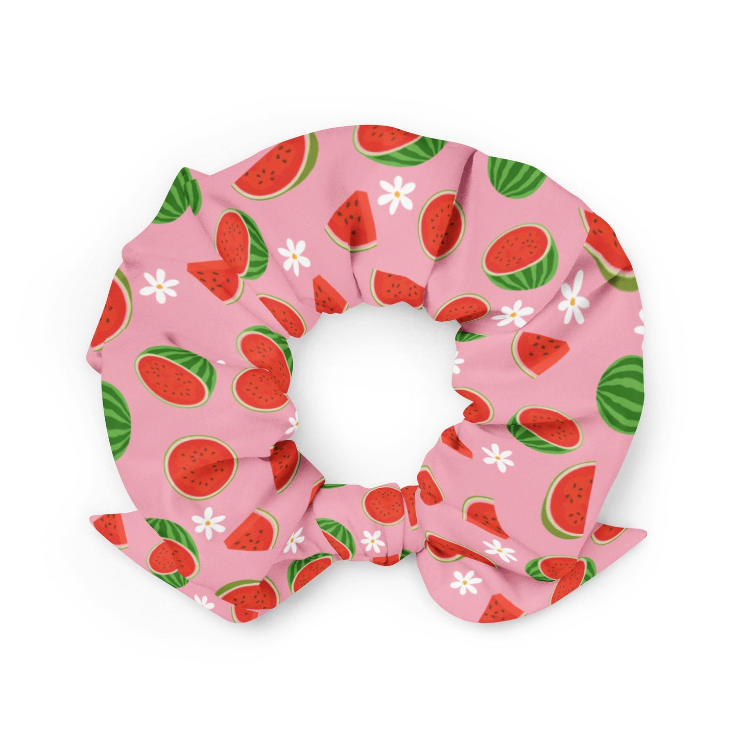 cute and trendy watermelon fruit pet hair scrunchie for dog moms and dog parents