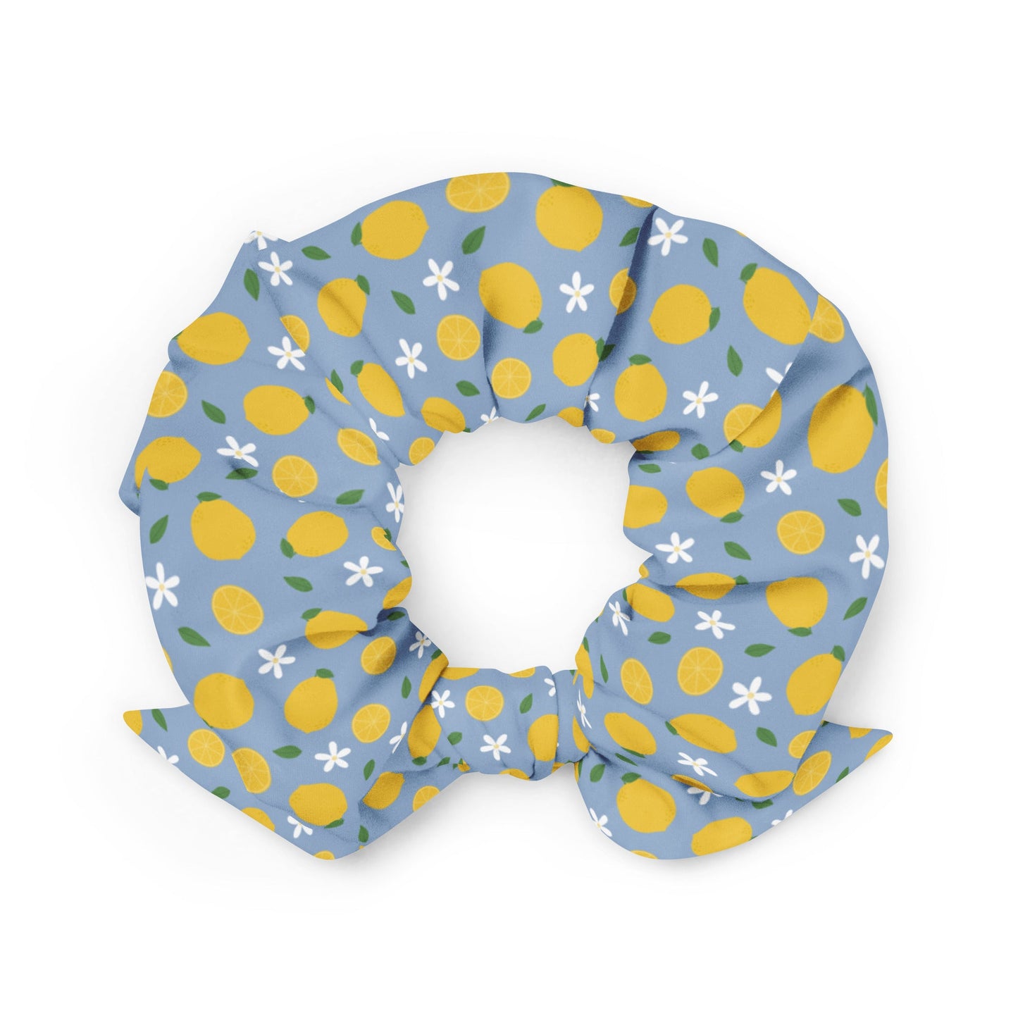 cute and trendy lemon fruit pet hair scrunchie for dog moms and dog parents