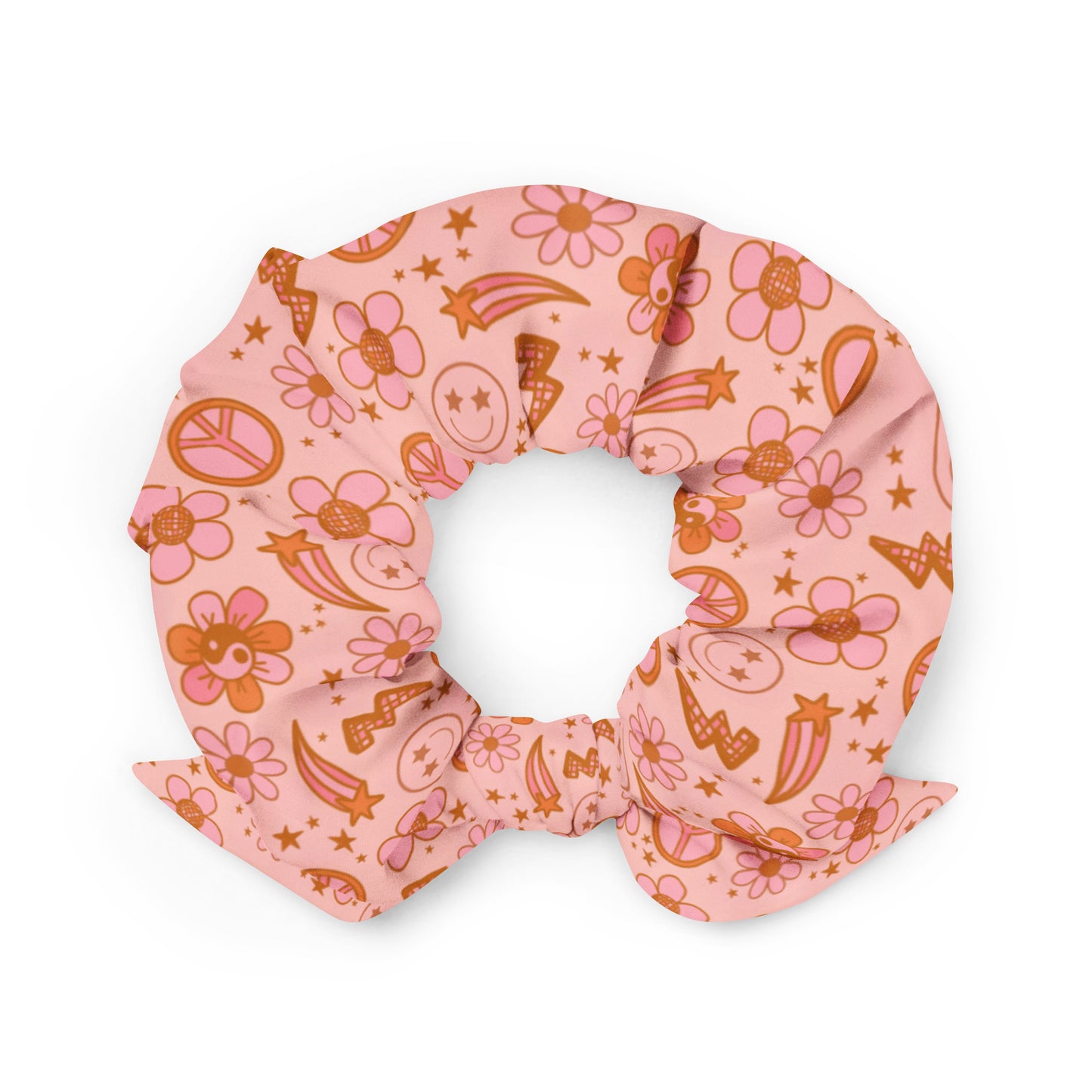 Retro Groovy Recycled Scrunchie
