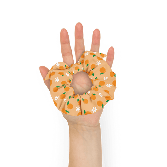 cute and trendy orange fruit pet hair scrunchie for dog moms and dog parents