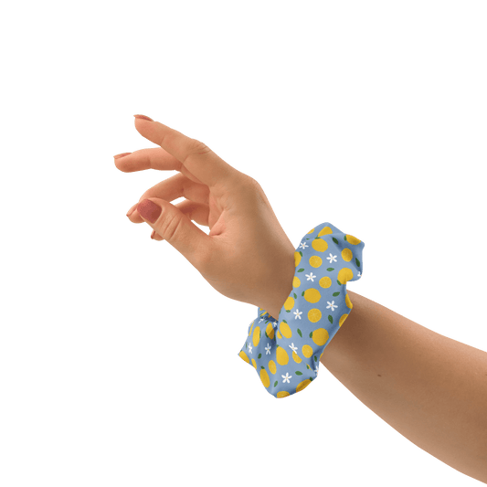 cute and trendy lemon fruit pet hair scrunchie for dog moms and dog parents