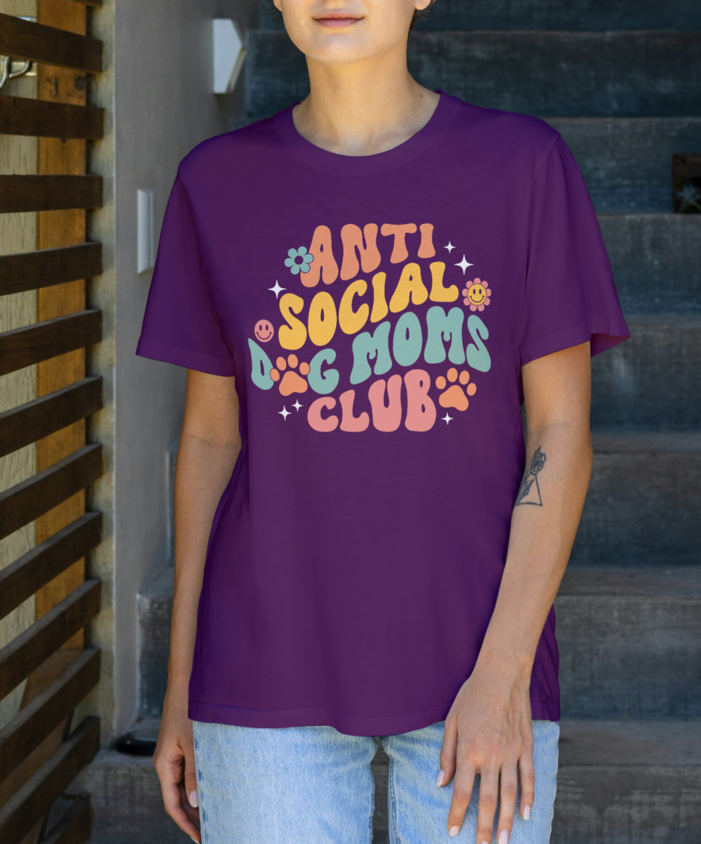 Anti Social Dog Moms Club Premium Unisex Crewneck T-shirt