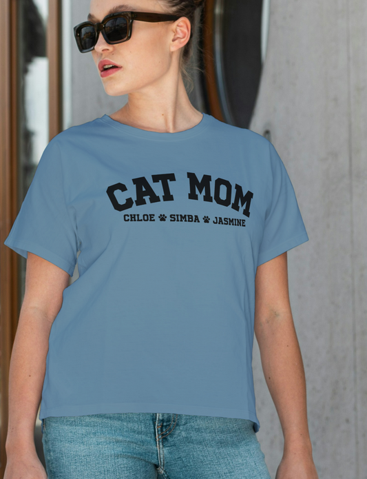 Personalized Cat Mom T shirt