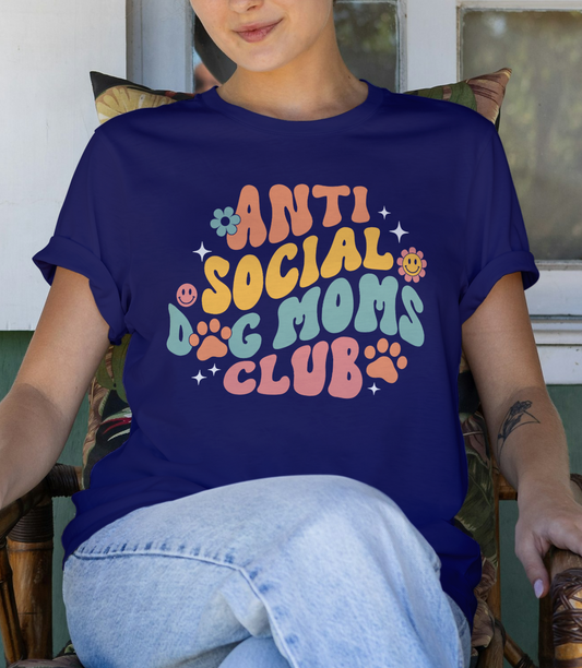 Anti Social Dog Moms Club Premium Unisex Crewneck T-shirt