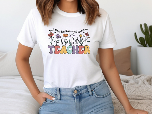 Retro Groovy Teacher Bella + Canvas Unisex T-shirt