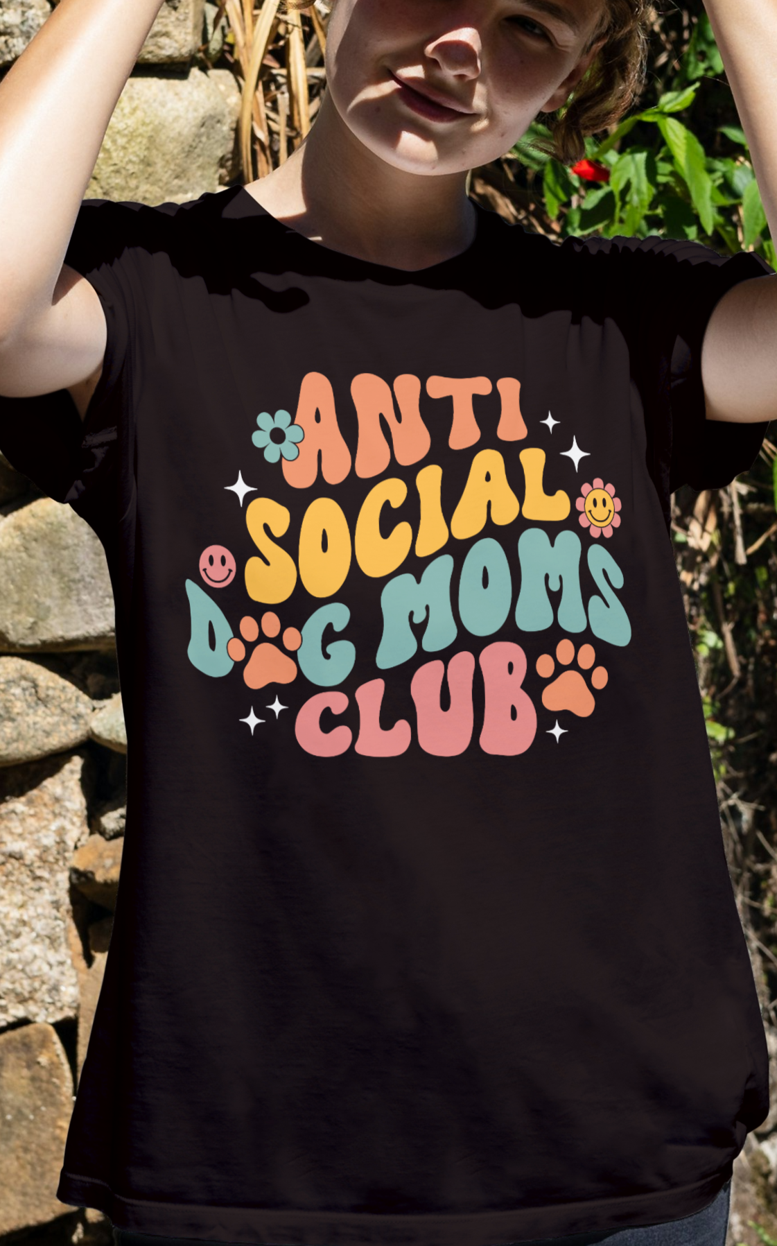 Anti Social Dog Moms Club Premium Unisex Crewneck T-shirt