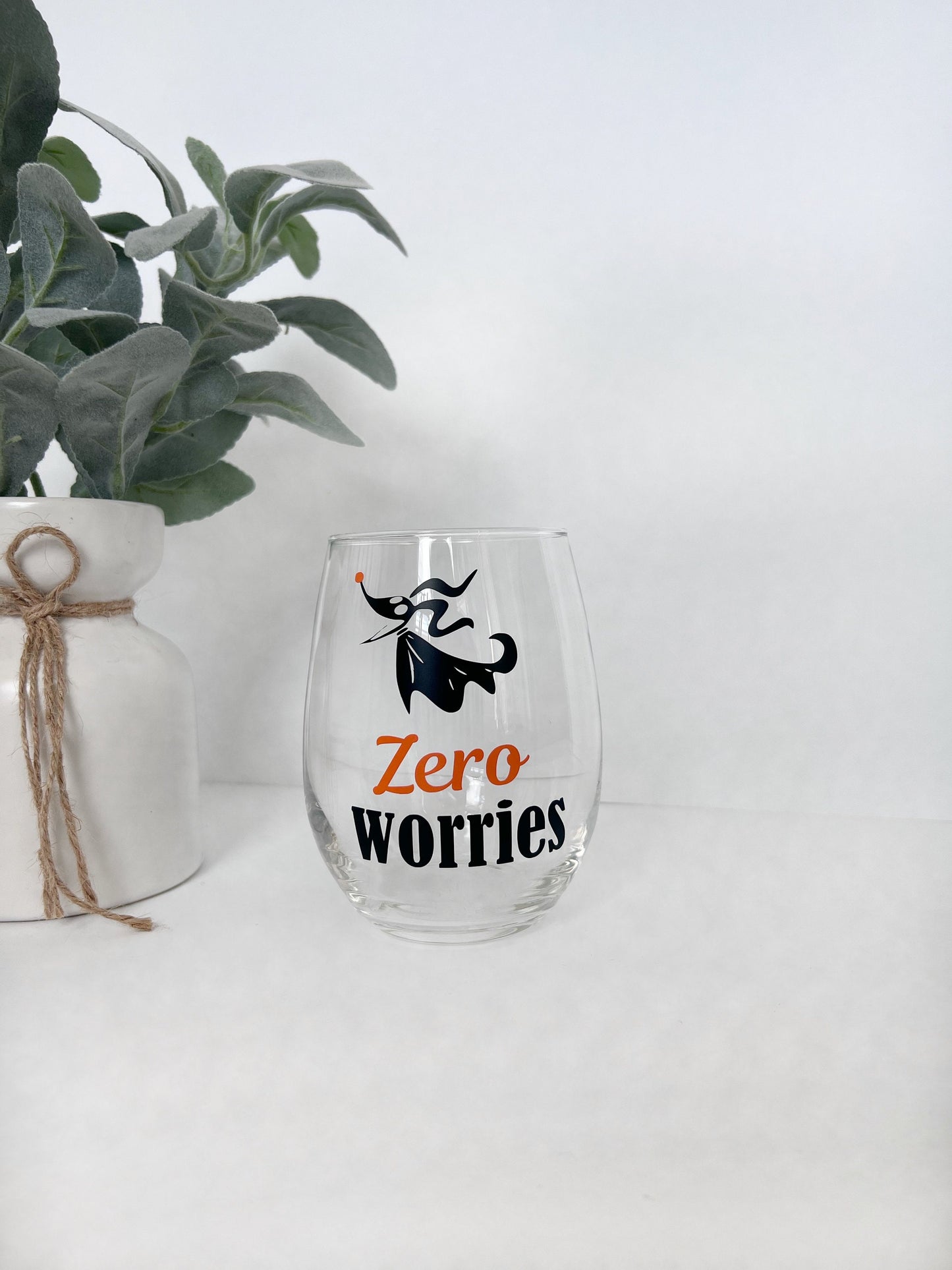 Zero Worries | Zero Fucks Given |  Stemless 20 oz Wine Glass