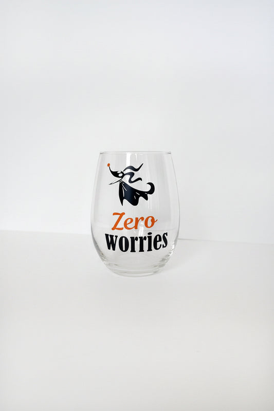 Zero Worries | Zero Fucks Given | Stemless 20 oz Wine Glass