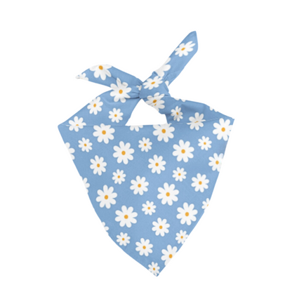 Blue Matching Pet Bandana with Daisies