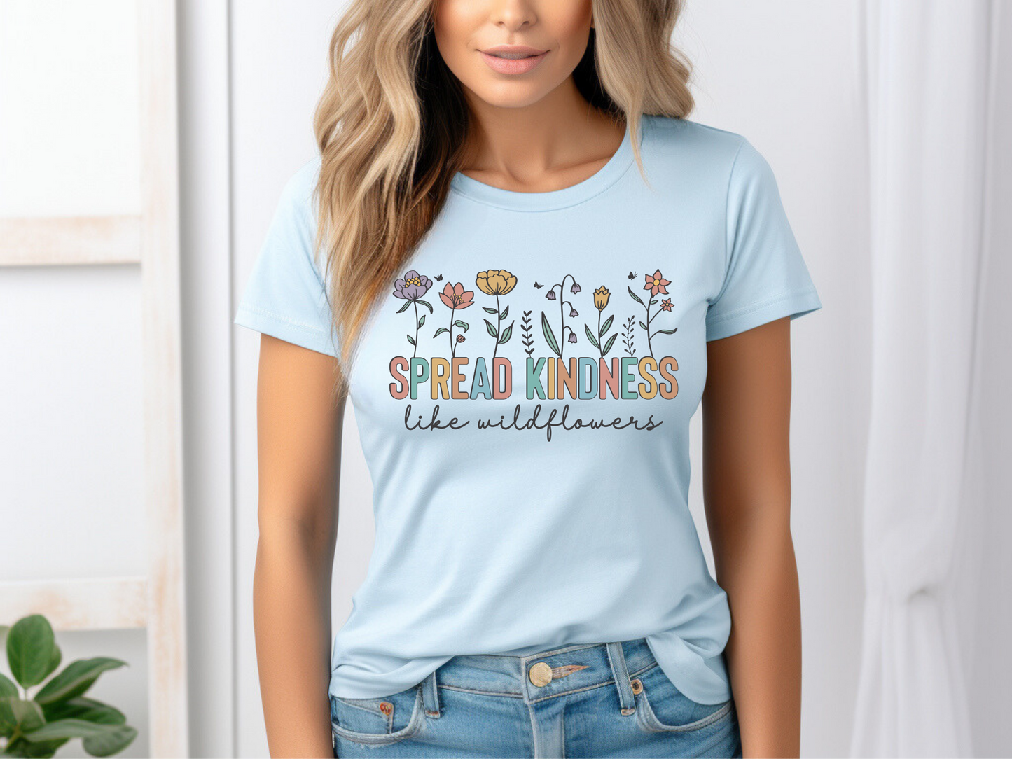 Répandez la gentillesse comme les fleurs sauvages T-shirt unisexe Bellas + Canvas