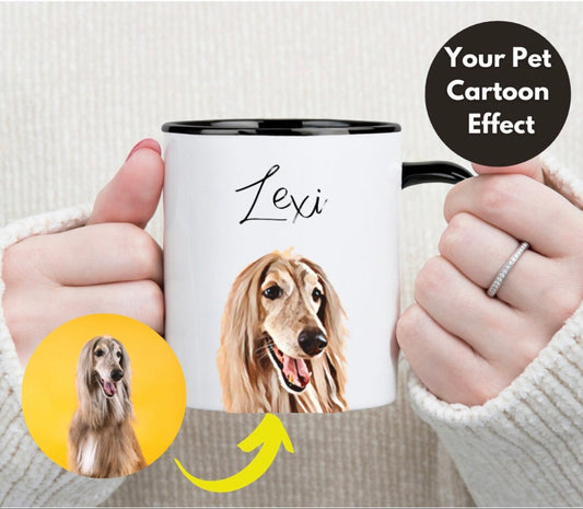 Custom Pet 11oz Ceramic Mug | Multi Colored Inside and Handle