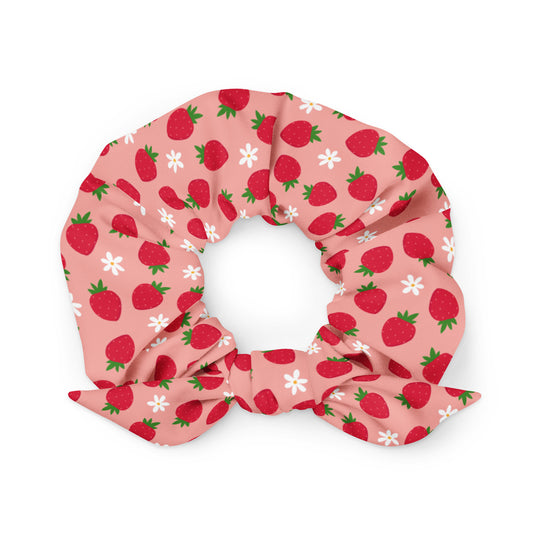 Strawberry Matching Pet Recycled Scrunchie