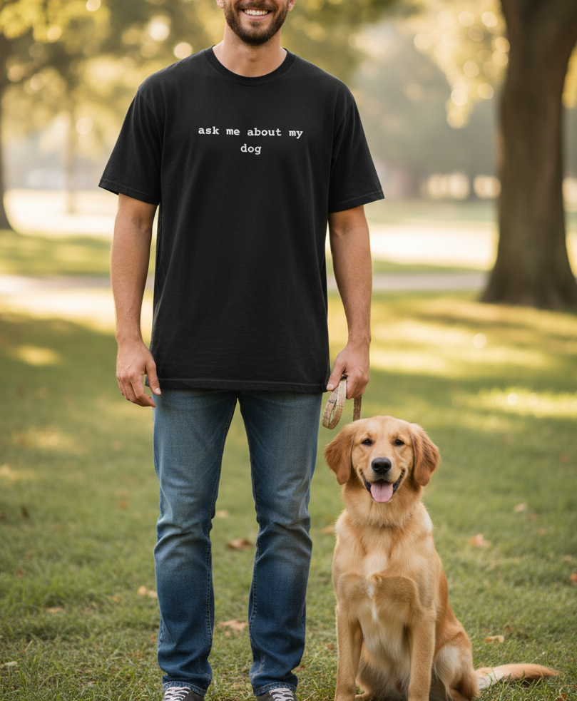 Ask Me About My Dog - Black Men's Mockup