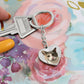 Personalized Pet or Child Graphic Heart with Curb Keychain Attachment