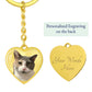 Personalized Pet or Child Graphic Heart with Curb Keychain Attachment