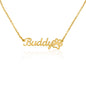 Pet Name Necklace with Paw Print