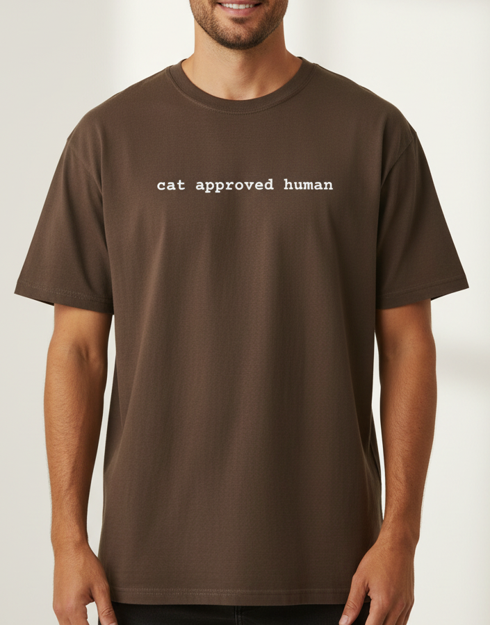Brown man in espresso tee mockup