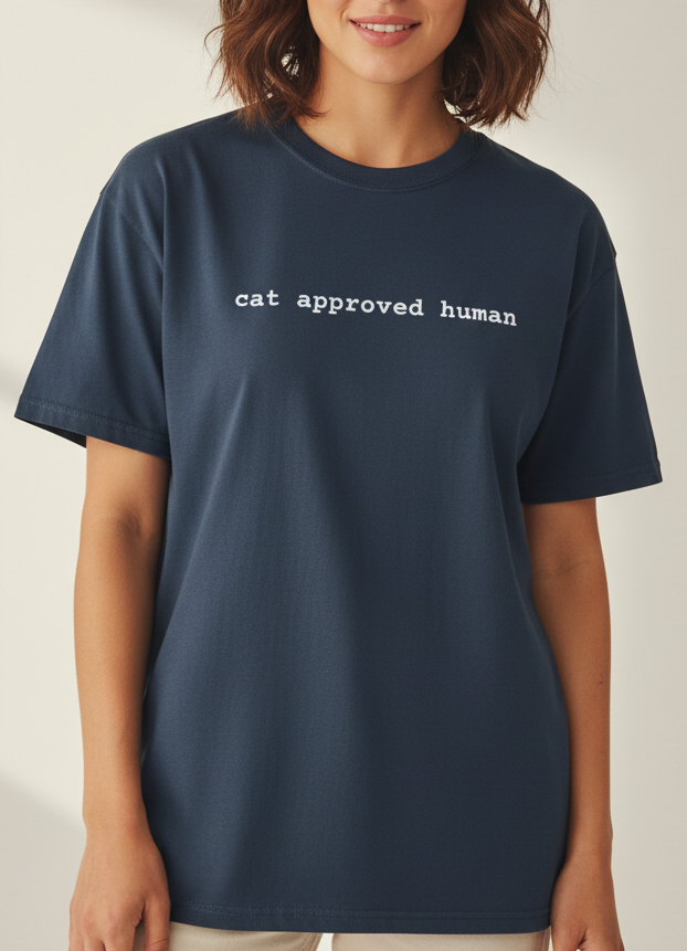 Girl in midnight tee mockup