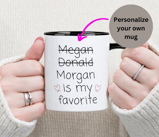 My Favorite Child 11oz White Ceramic Mug | Multi Colored Inside and Handle Mugs