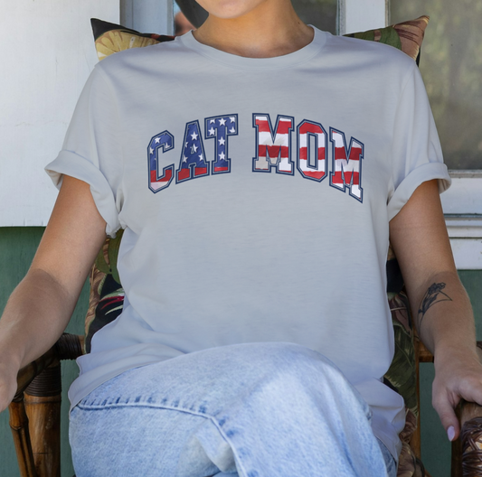 American Cat Mom T-shirt