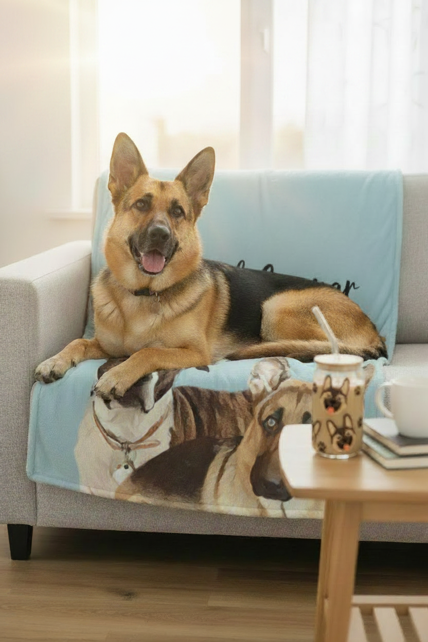 Personalized Pet Photo Throw Blanket Pinterest Pin - No Text