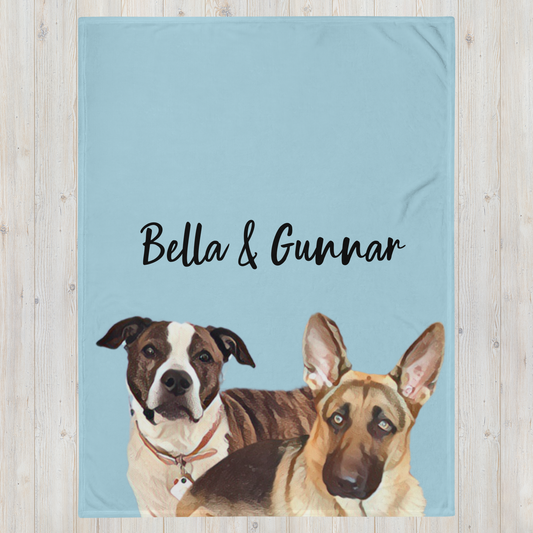 Custom Pet with Pet Photo Throw Blanket