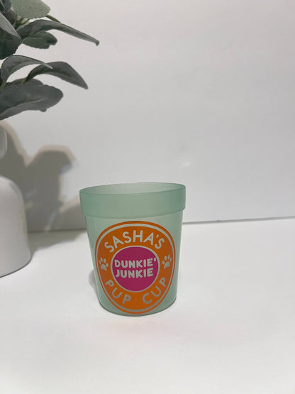 Dunkin Junkie Reusable Plastic 8oz Pup Cup